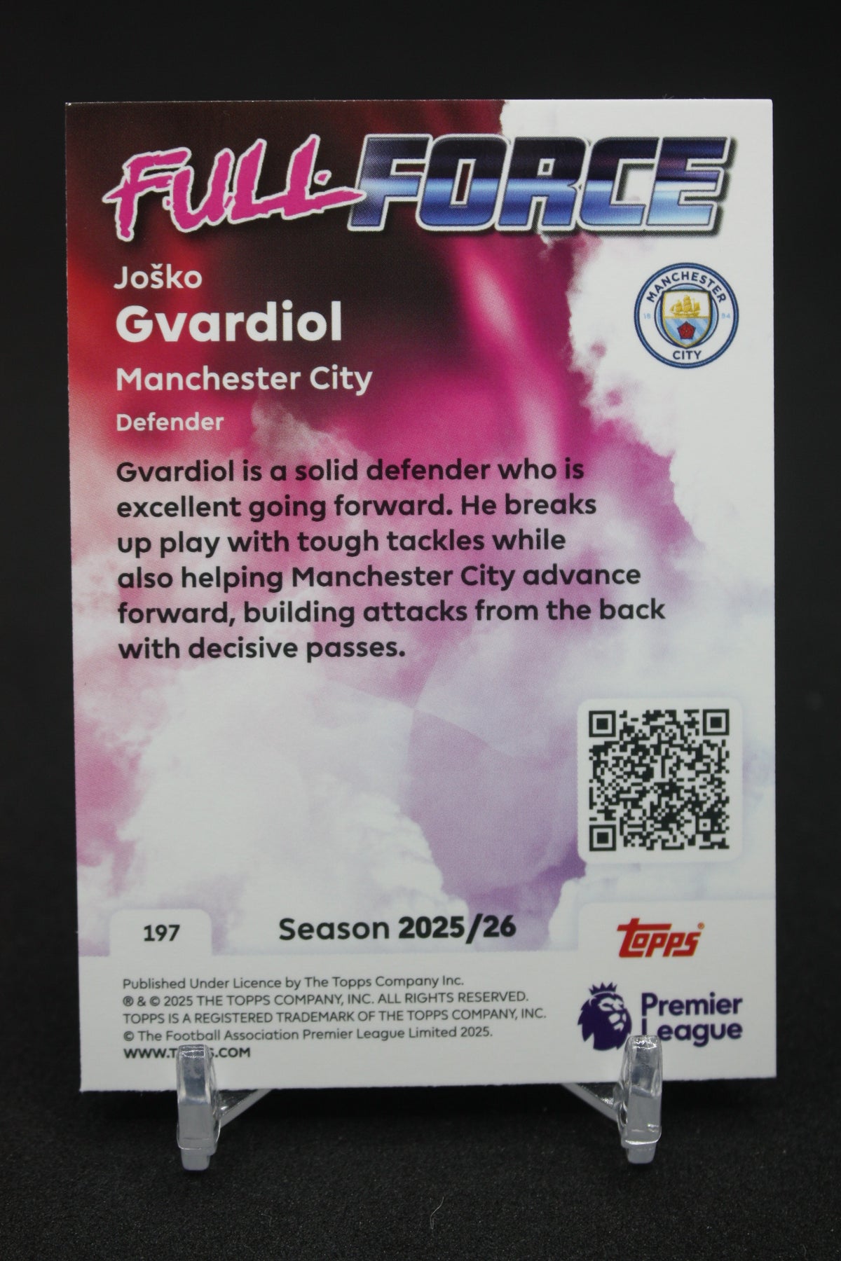 2025/26 Joško Gvardiol Manchester City Full Force #197