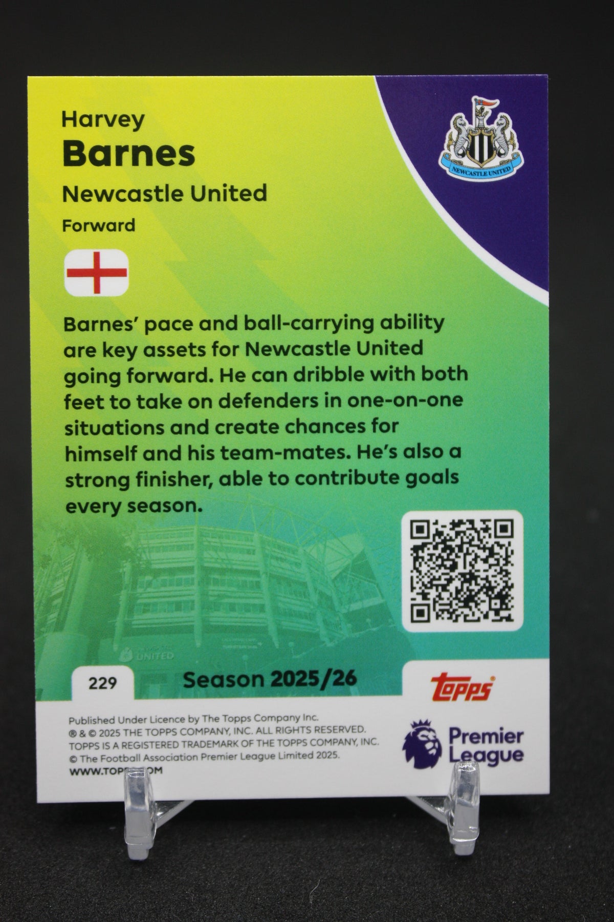 2025/26 Harvey Barnes Newcastle United #229