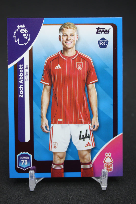 2025/26 Zach Abbott Nottingham Forest RC Blue Parallels #241