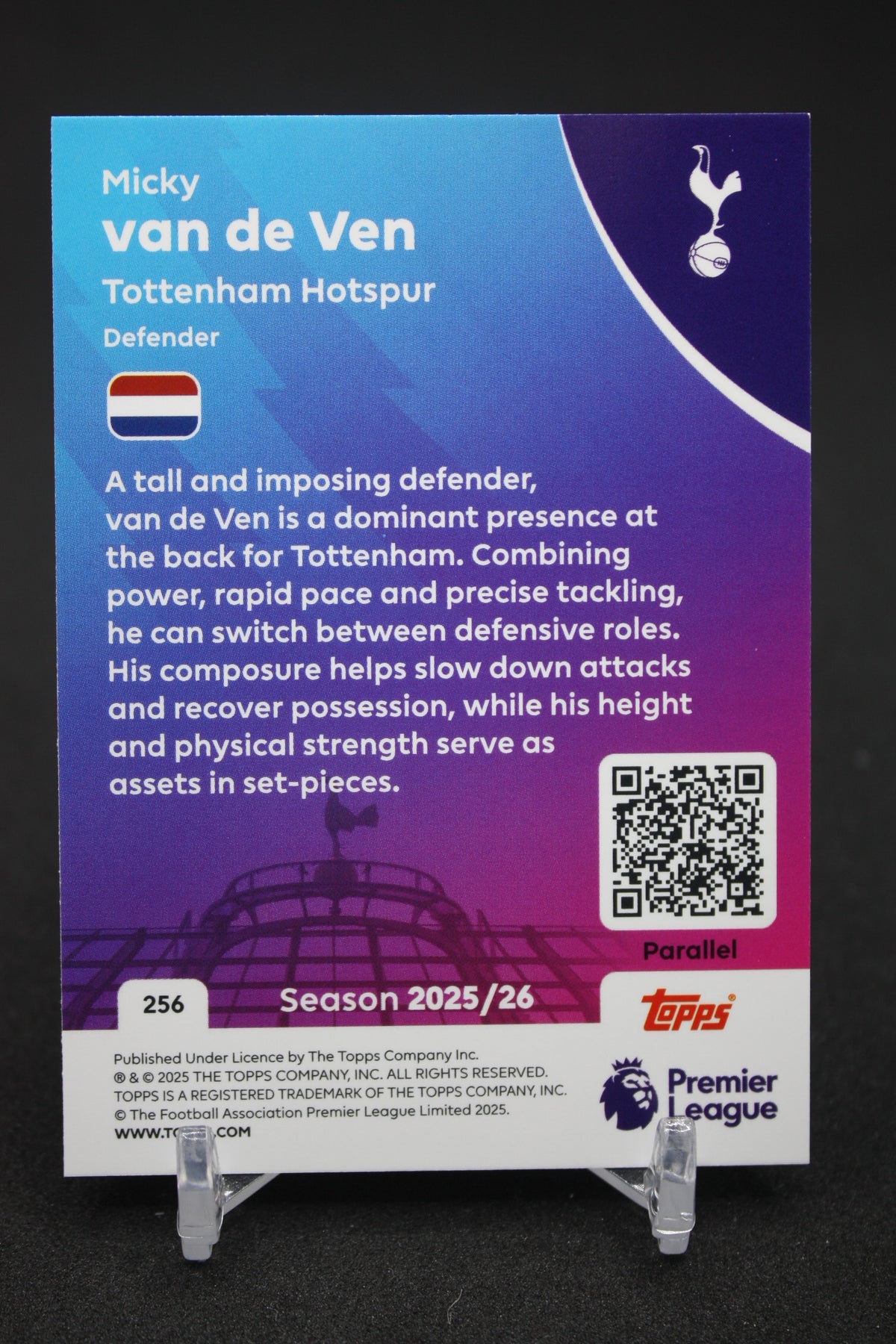 2025/26 Micky van de Ven Tottenham Hotspur Blue Parallels #256