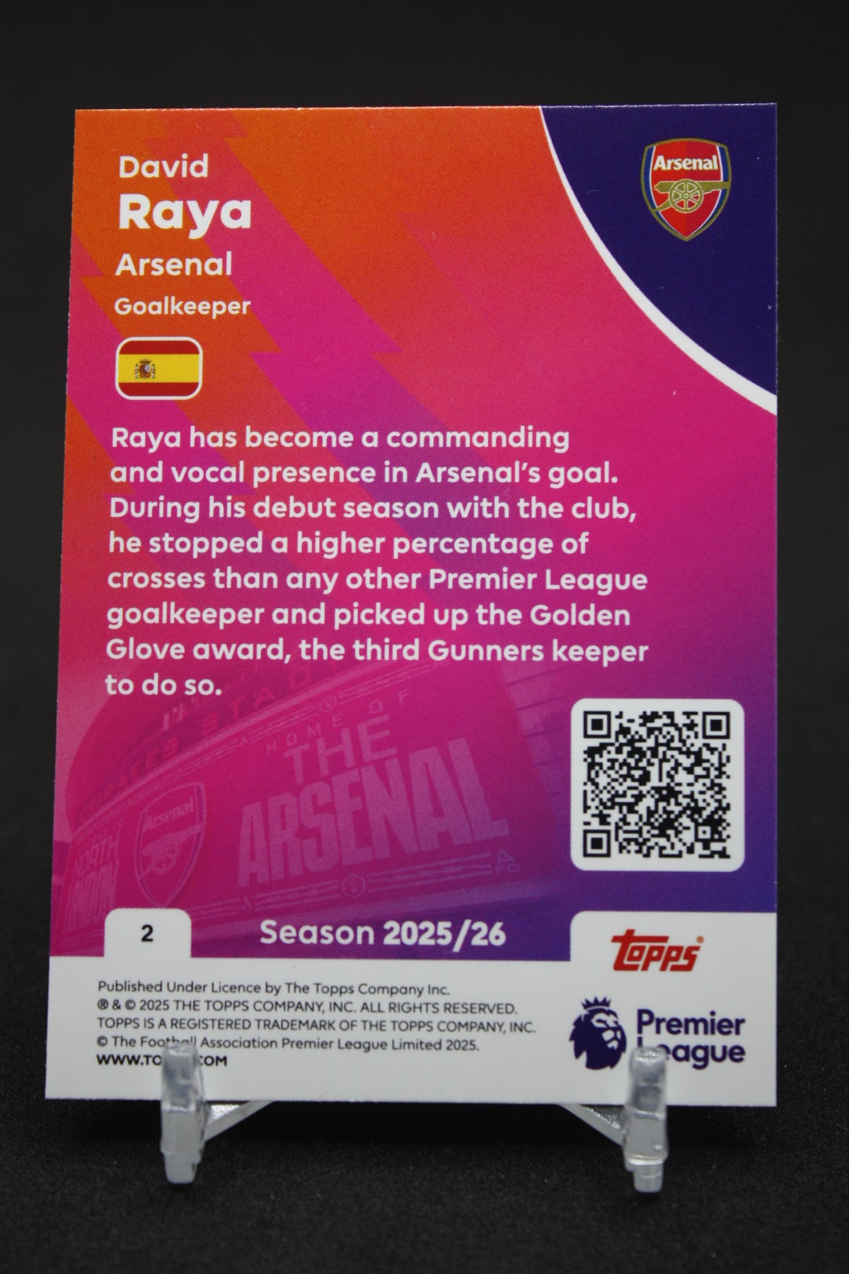 2025/26 David Raya Arsenal #2
