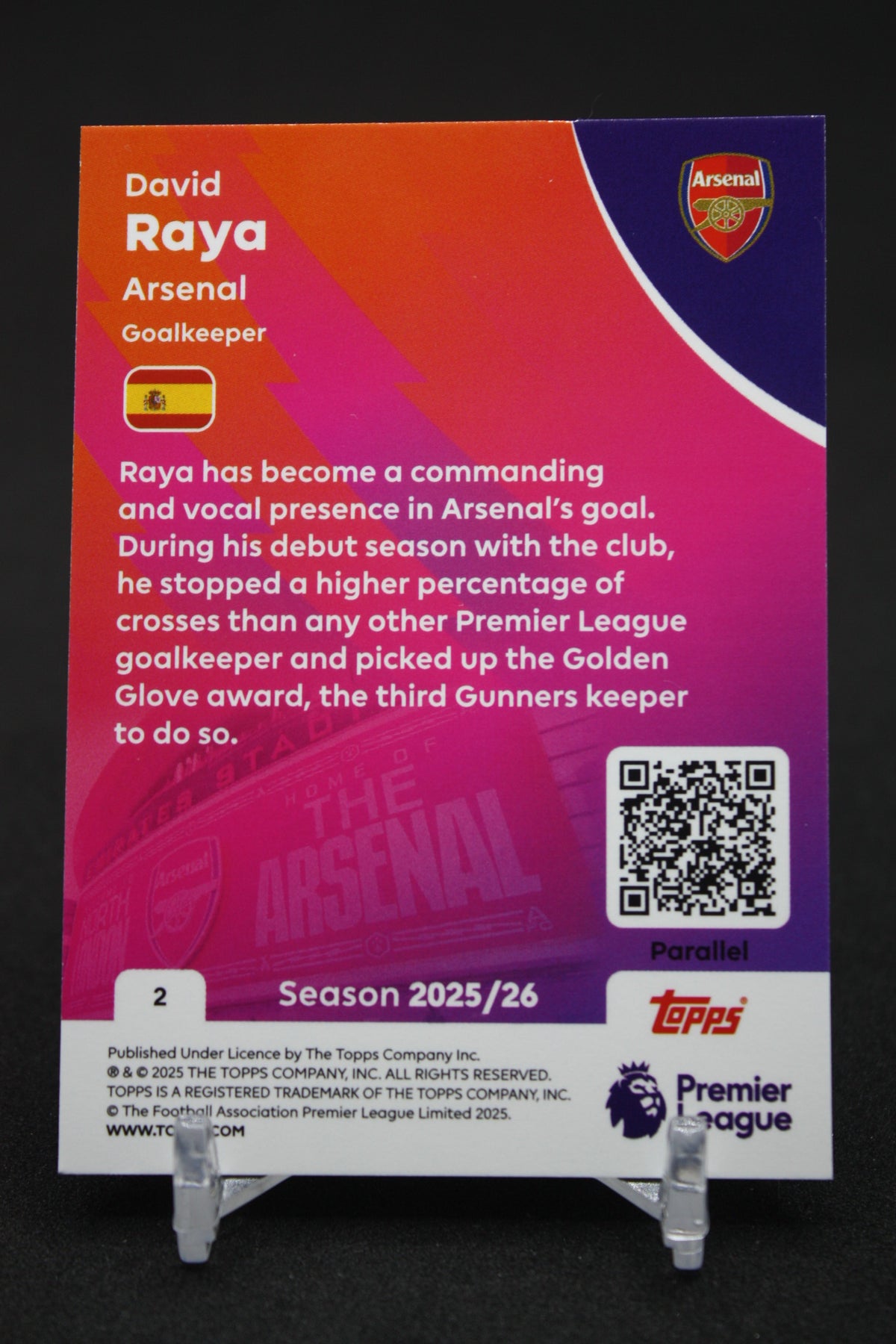 2025/26 David Raya Arsenal Blue Parallels #2