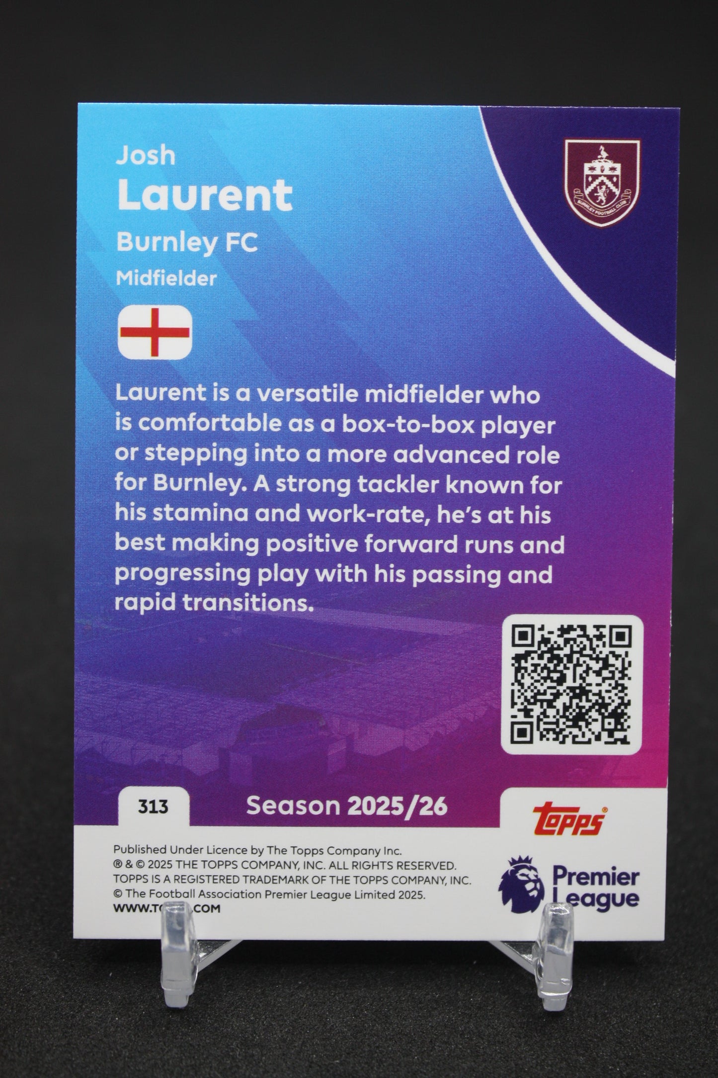 2025/26 Josh Laurent Burnley RC #313