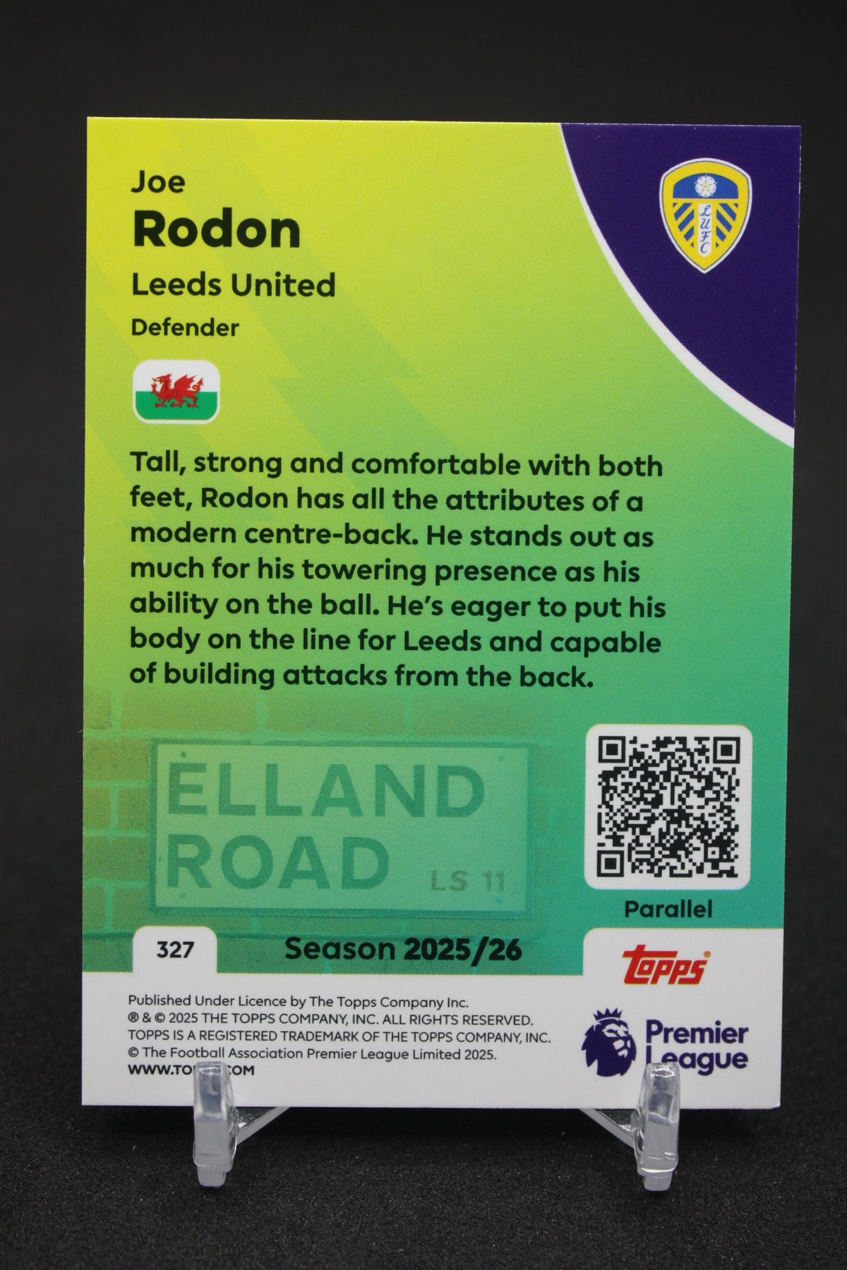 2025/26 Joe Rodon Leeds United Yellow Parallels #327