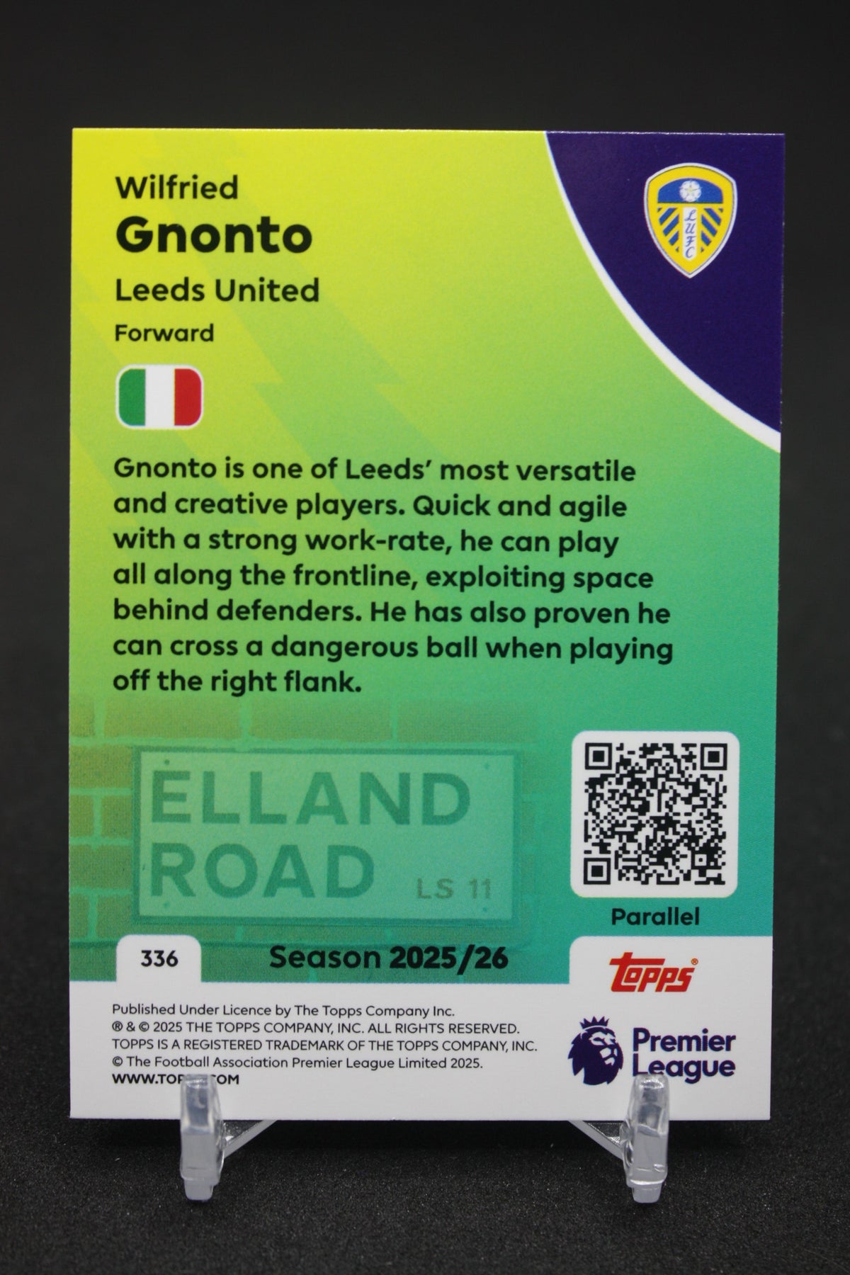 2025/26 Wilfried Gnonto Leeds United Blue Parallels #336