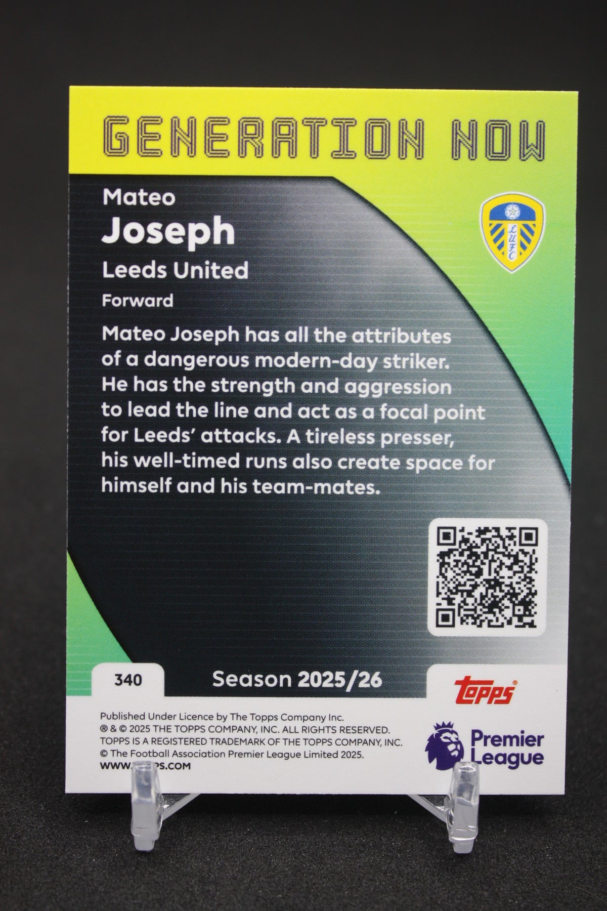 2025/26 Mateo Joseph Leeds United Generation Now #340