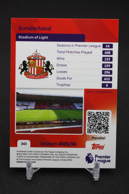 2025/26 Sunderland Team Badge Blue Parallels #343