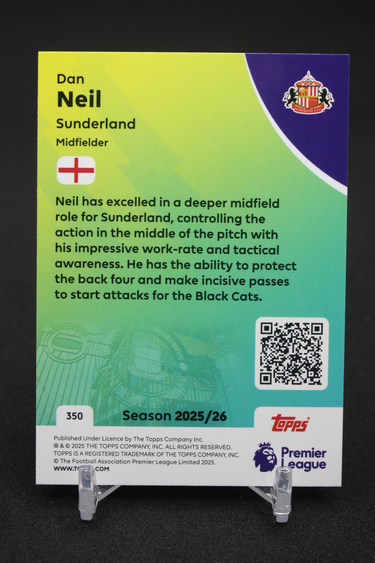2025/26 Dan Neil Sunderland RC #350