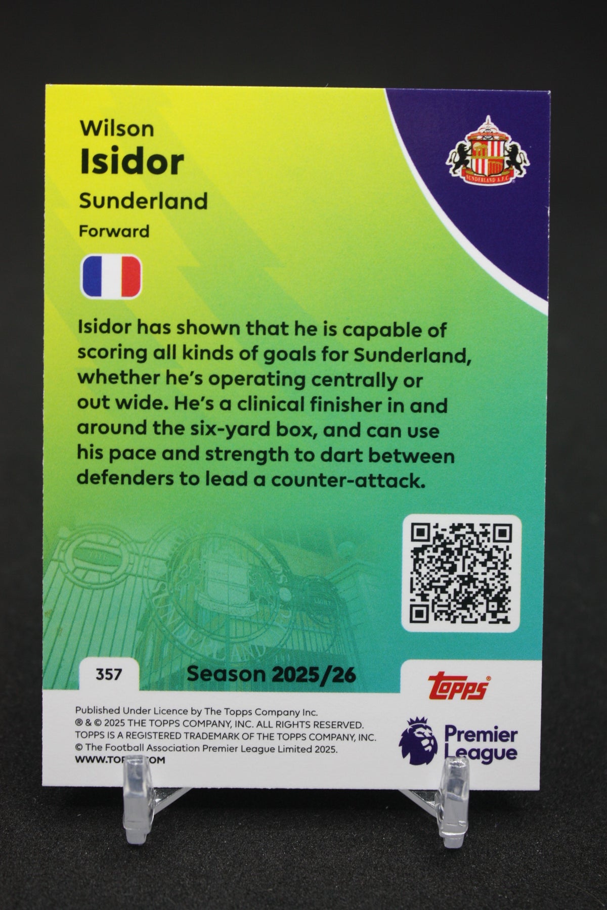 2025/26 Wilson Isidor Sunderland RC #357