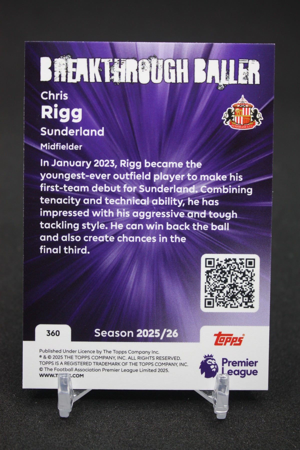 2025/26 Chris Rigg Sunderland Breakthrough Baller #360