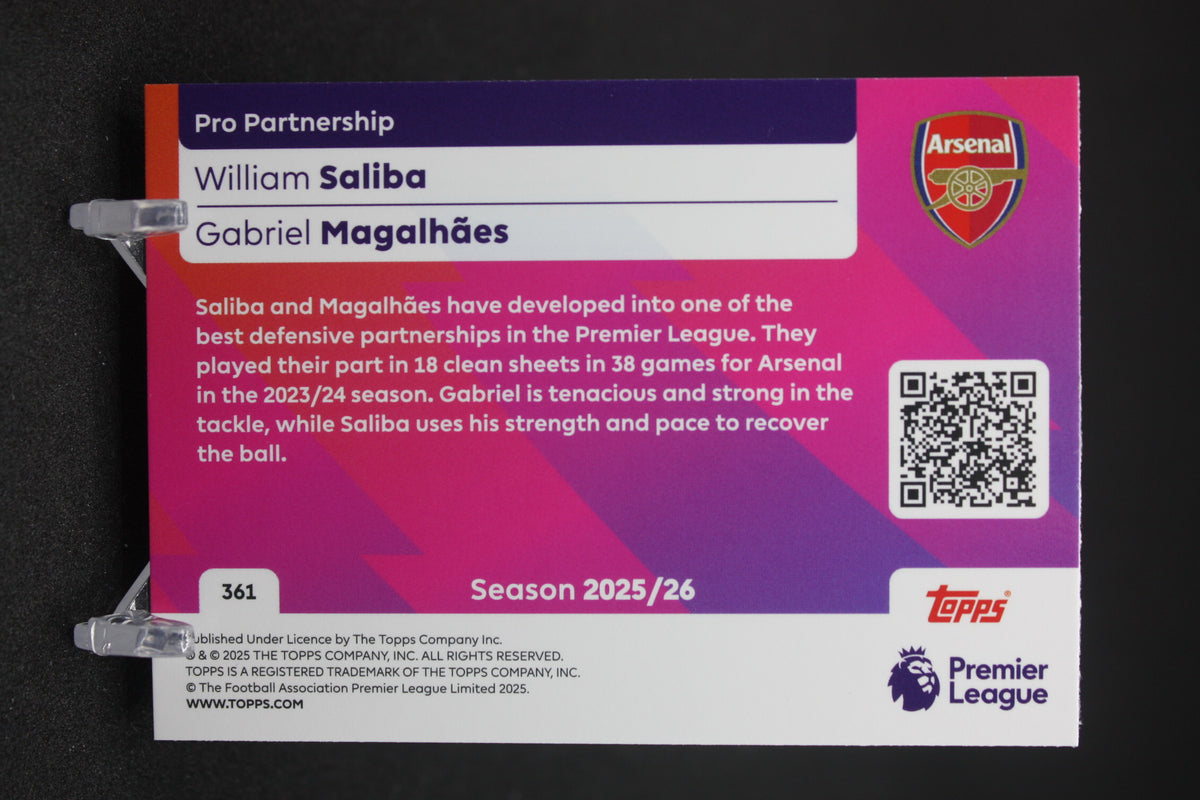 2025/26 William Saliba/Gabriel Magalhães Arsenal Pro Partnership #361