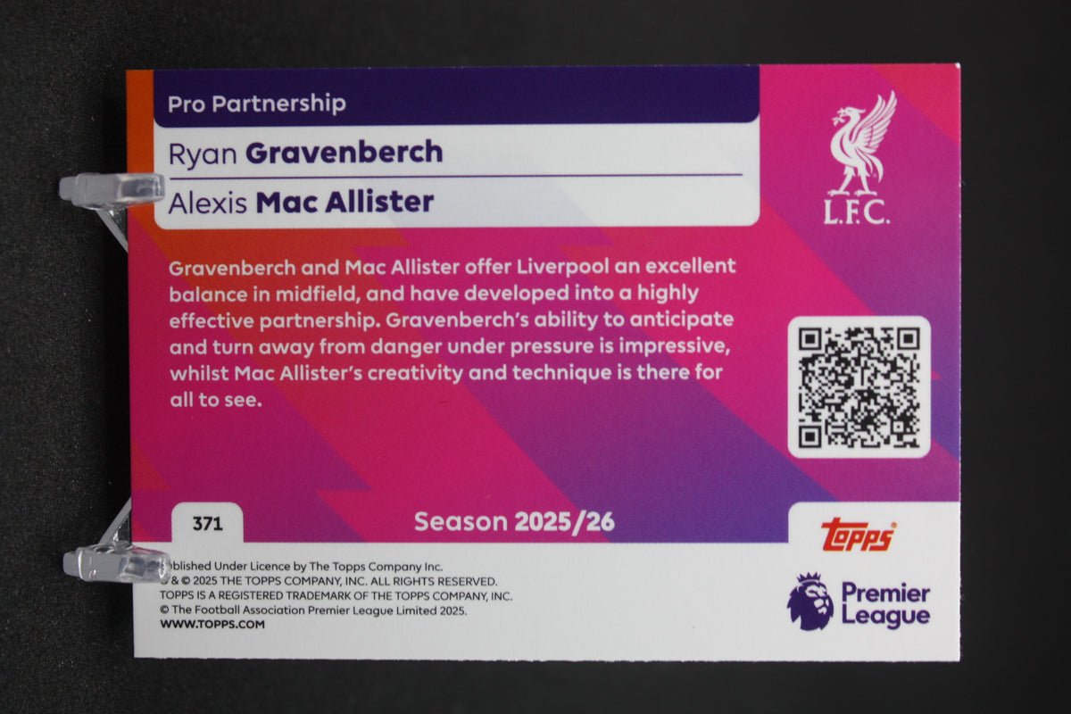 2025/26 Ryan Gravenberch/Alexis Mac Allister Liverpool FC Pro Partnership #371