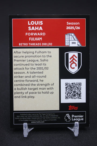 2025/26 Louis Saha Fulham Retro Threads #390