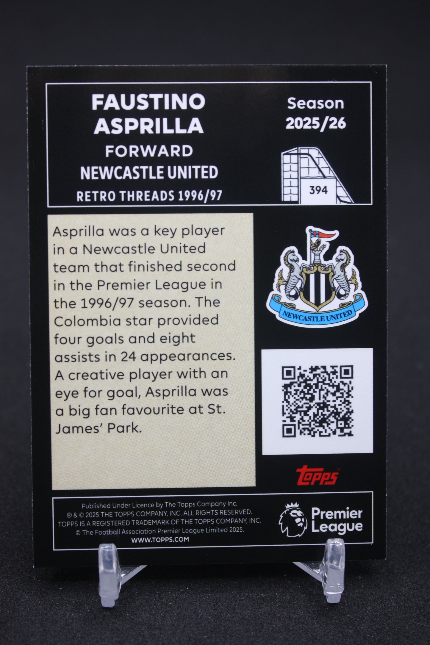 2025/26 Faustino Asprilla Newcastle United Retro Threads #394