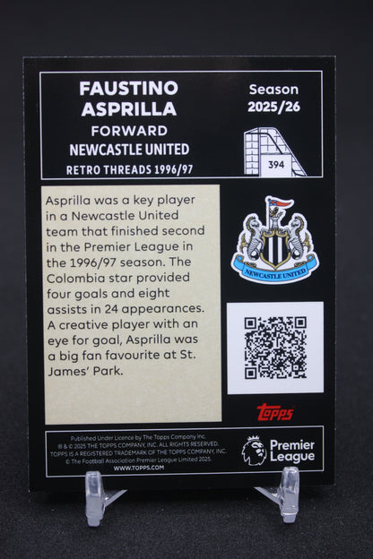 2025/26 Faustino Asprilla Newcastle United Retro Threads #394