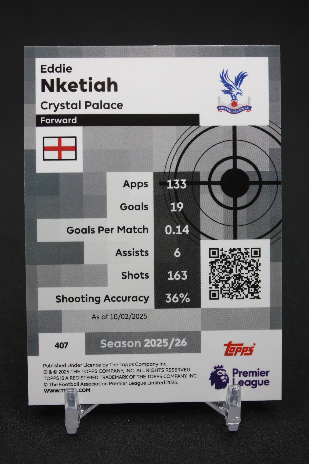 2025/26 Eddie Nketiah Crystal Palace Pro Precision #407
