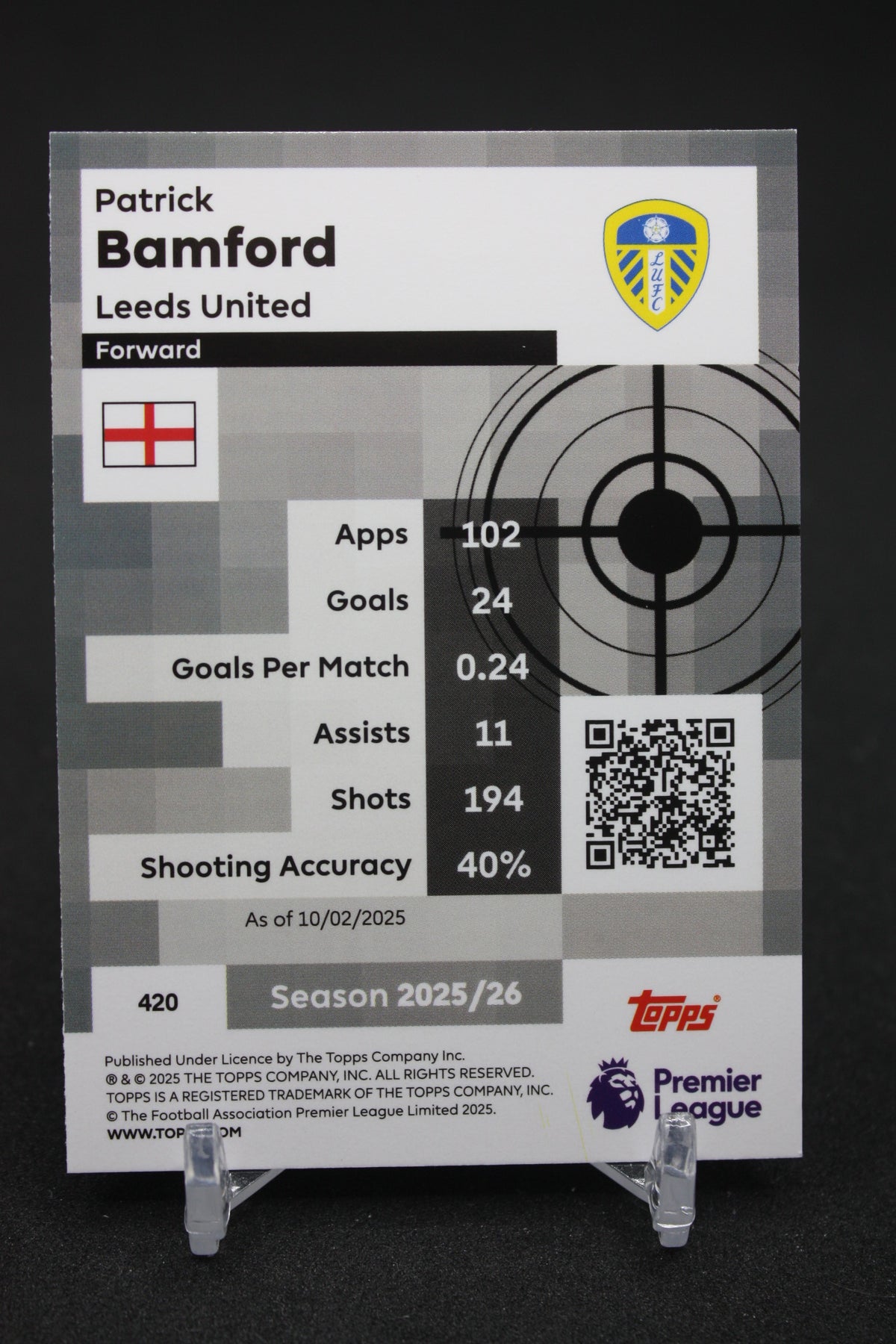 2025/26 Patrick Bamford Leeds United Pro Precision #420