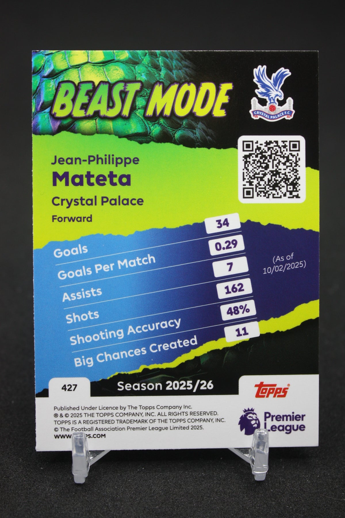 2025/26 Jean-Philippe Mateta Crystal Palace Beast Mode #427