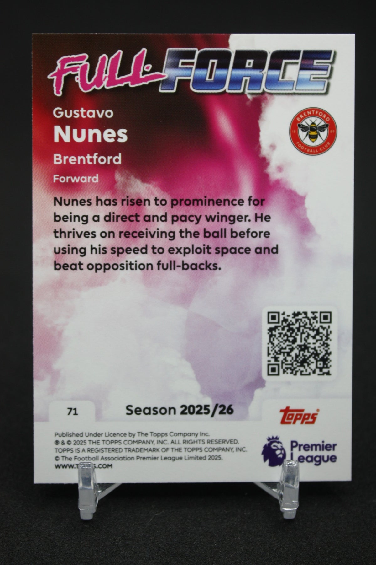 2025/26 Gustavo Nunes Brentford Full Force #71