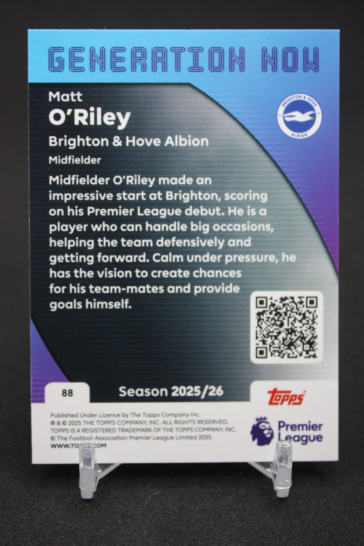 2025/26 Matt O'Riley Brighton & Hove Albion Generation Now #88