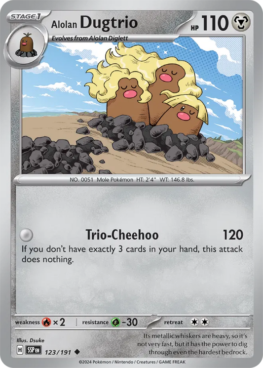 Alolan Dugtrio (123/191) - Surging Sparks