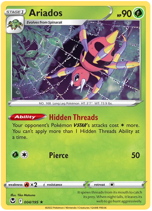 Ariados [Reverse Holo] (004/195) - Silver Tempest