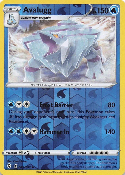 Avalugg Reverse Holo (045/203) - Evolving Skies