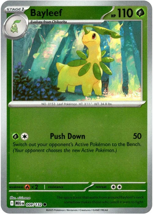 Bayleef Reverse Holo (009/132) - Mega Evolution
