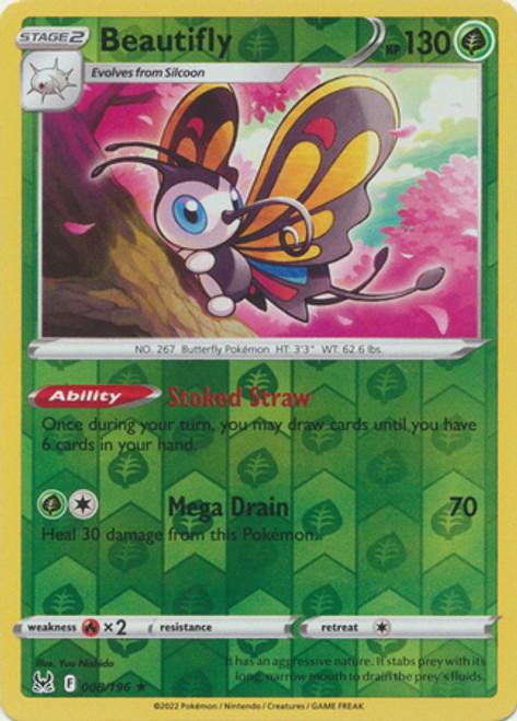 Beautifly Reverse Holo (008/196) - Lost Origin