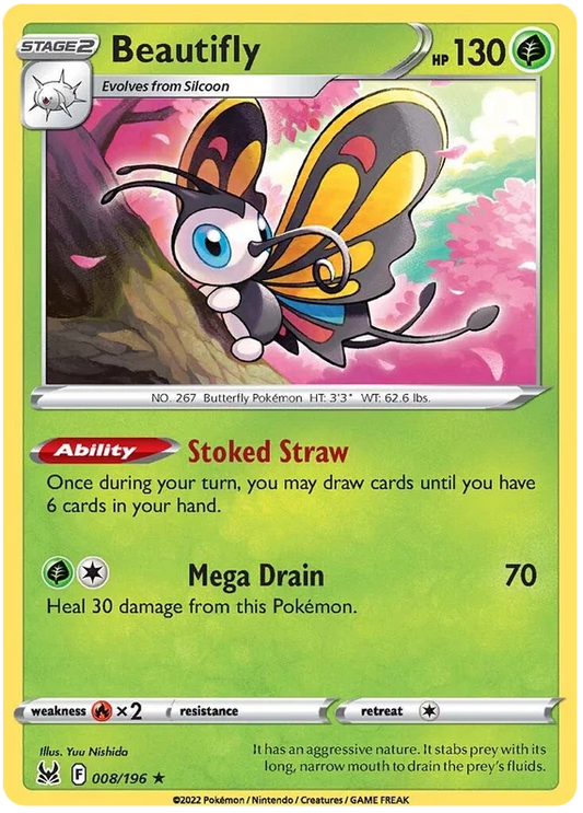 Beautifly [Reverse Holo] (008/196) - Lost Origin