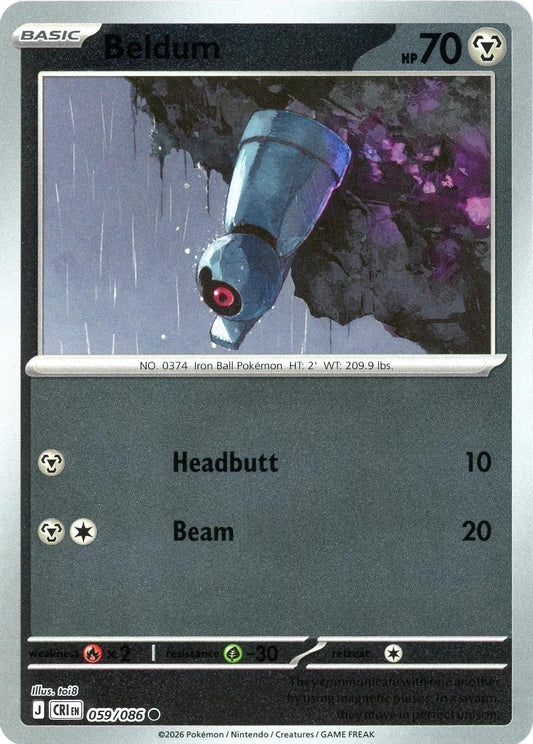 Beldum Reverse Holo (059/086) - Chaos Rising