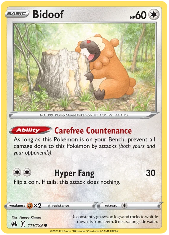 Bidoof (111/159) - Crown Zenith