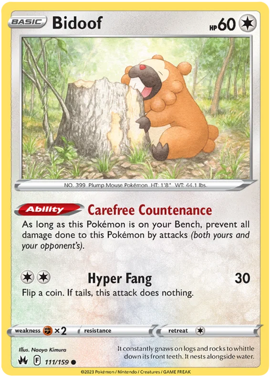 Bidoof (111/159) - Crown Zenith