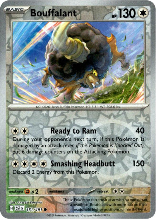 Bouffalant Reverse Holo (151/191) - Surging Sparks