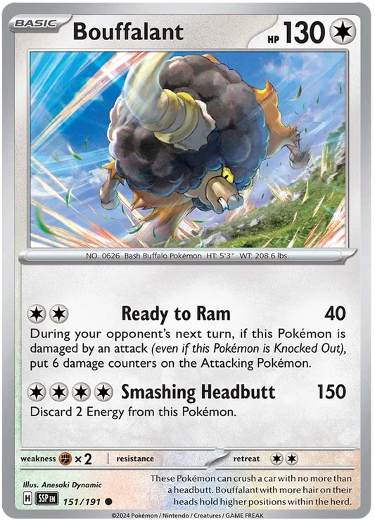Bouffalant [Reverse Holo] (151/191) - Surging Sparks