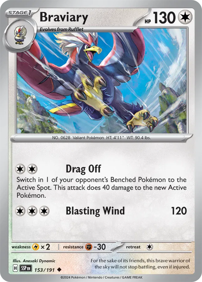 Braviary (153/191) - Surging Sparks