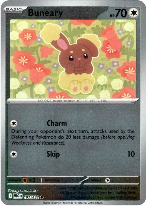 Buneary Reverse Holo (107/132) - Mega Evolution