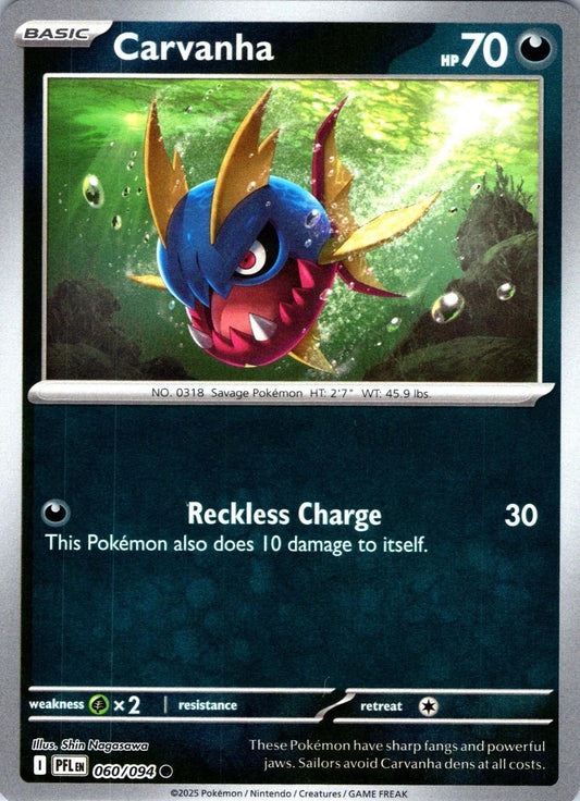 Carvanha Reverse Holo (060/094) - Phantasmal Flames