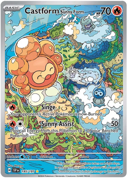 Castform Sunny Form (195/191) Illustration Rare - Surging Sparks