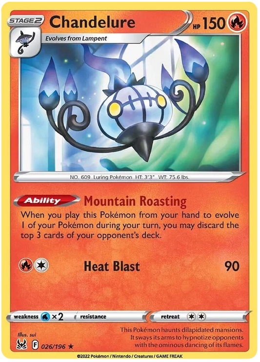 Chandelure [Reverse Holo] (026/196) - Lost Origin
