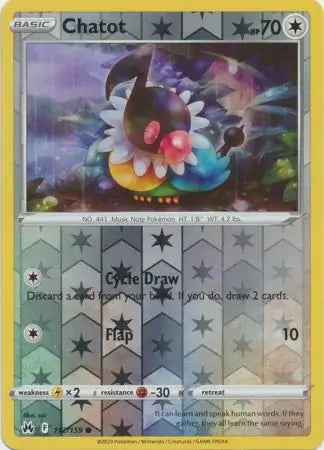 Chatot Reverse Holo (112/159) - Crown Zenith