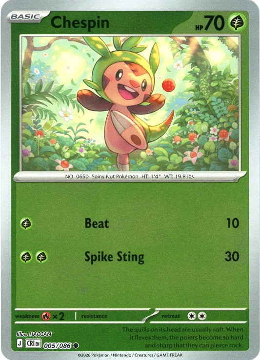 Chespin Reverse Holo (005/086) - Chaos Rising