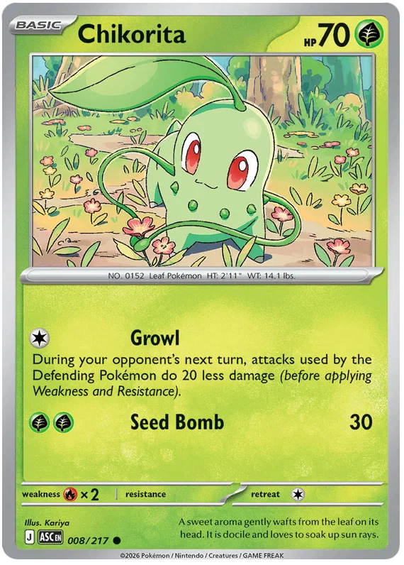Chikorita [Ball Reverse Holo] (008/217) - Ascended Heroes