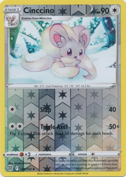 Cinccino Reverse Holo (125/172) - Brilliant Stars