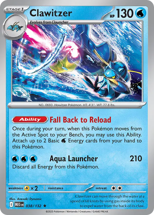 Clawitzer [Holo] (038/132) - Mega Evolution