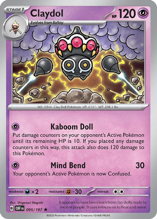 Claydol Holo (095/197) - Obsidian Flames