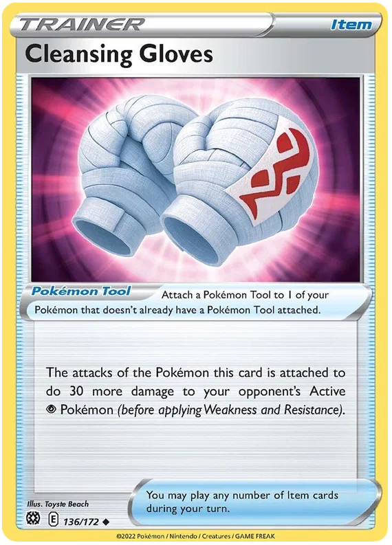 Cleansing Gloves [Reverse Holo] (136/172) - Brilliant Stars