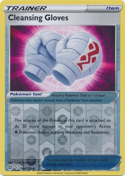Cleansing Gloves Reverse Holo (136/172) - Brilliant Stars