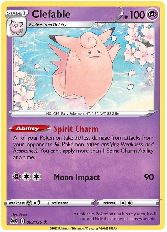 Clefable [Reverse Holo] (063/196) - Lost Origin