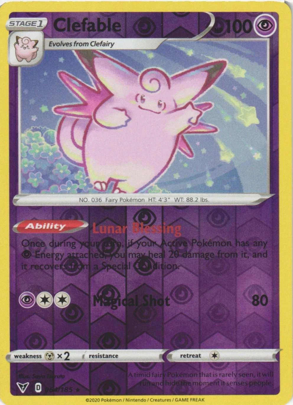 Clefable Reverse Holo (064/185) - Vivid Voltage